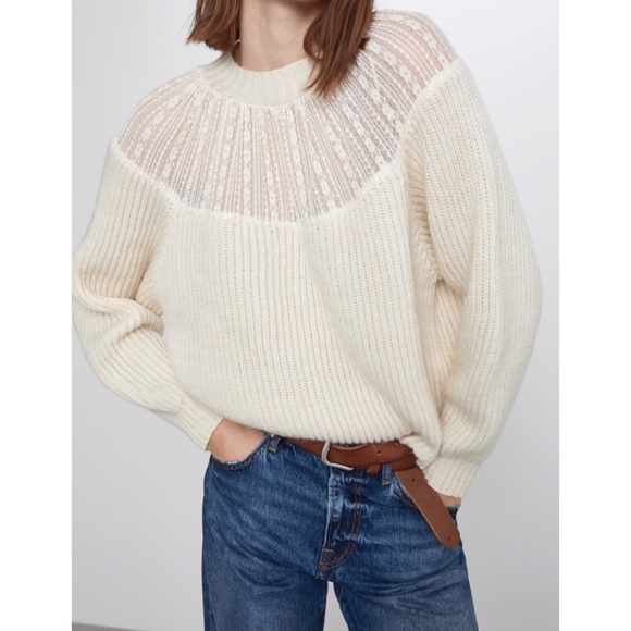 Zara Sweaters - Zara Contrast Lace Sweater